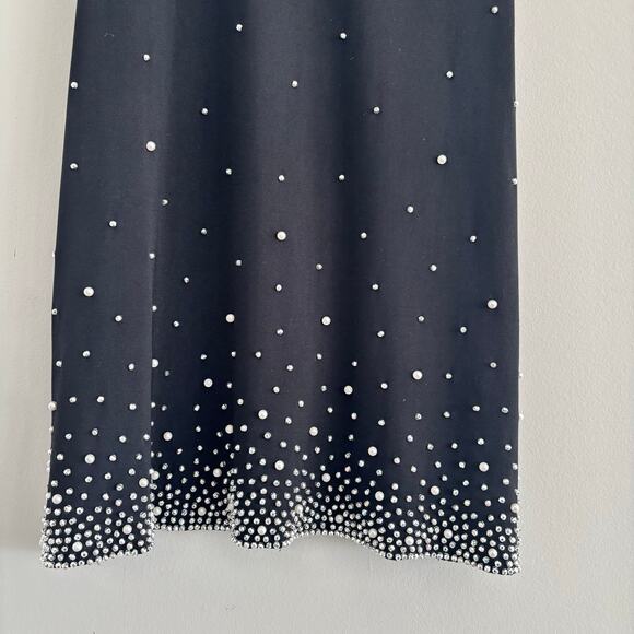 CHAUS New York Sleeveless Black Pearl Top Keyhole Tank Sequin Size Medium - Picture 4 of 6